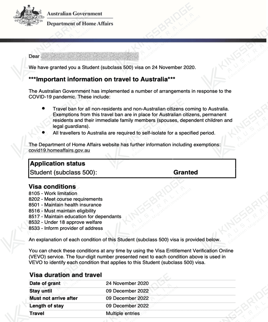 Student Visa Grant 2