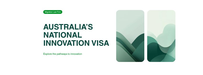 Abstract green geometric background representing Australia's National Innovation Visa subclass 858